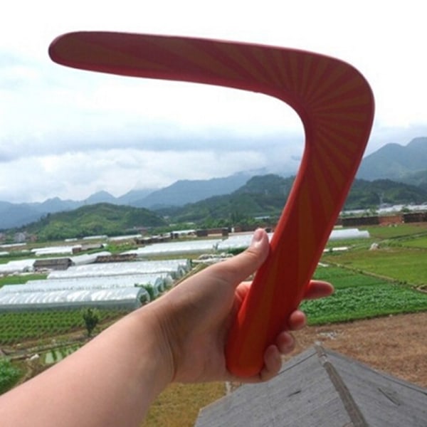 Trä Boomerang klassisk V-form Frisbee Flygande Tefat Leksaker chi