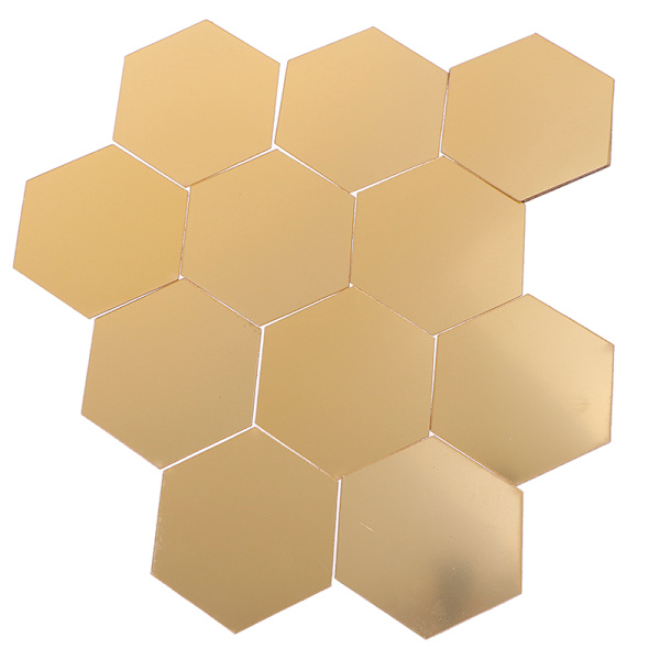 12 kpl kuusikulmainen kehys Stereoskooppinen peili seinätarra Decorati Silver 46*40*23