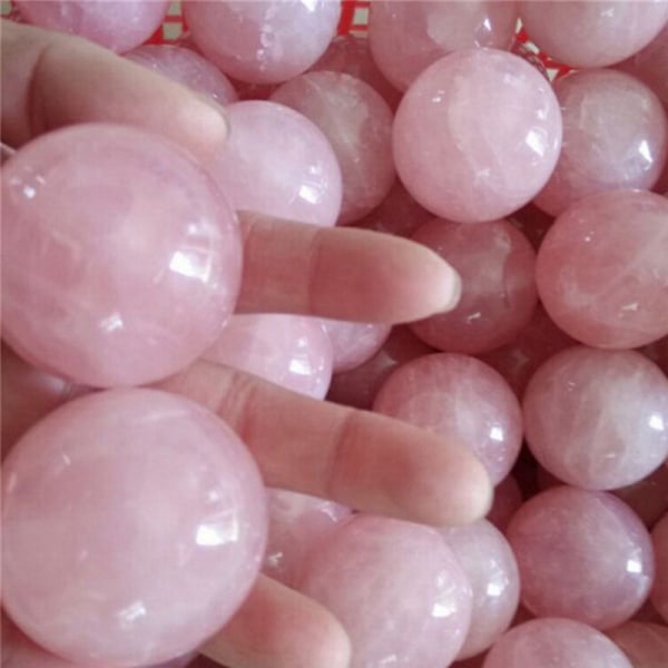 1 stk Healing Crystal Natural Pink Rose Quartz Gemstone Ball Divi Pink 10pcs