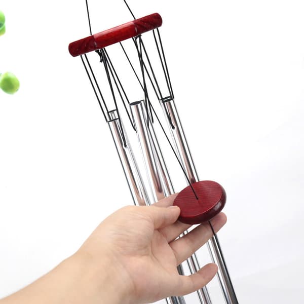 Stor Deep Tone Windchime Kapellklokker Vindklokker Utendørs Gard Silver one size