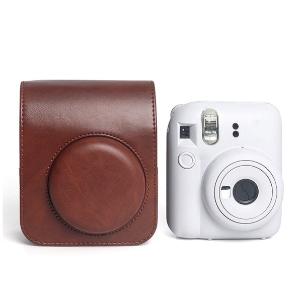 För Instax Mini 12 Case Kameraväska PU Läder Case Med Brown 1