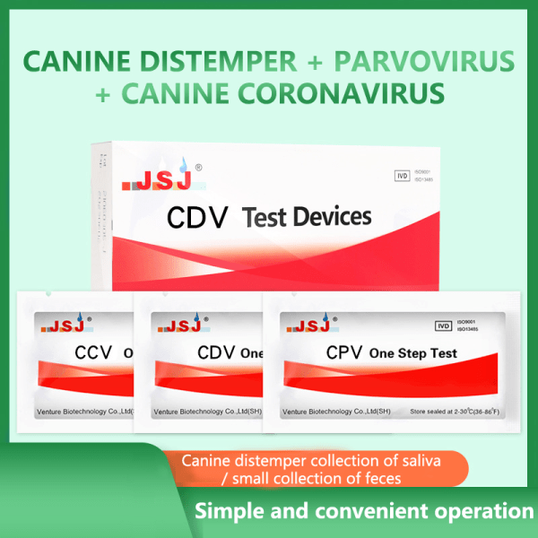 Snabbtest papperskort Pet Canine CDV/CCV/CPV/FPV Parvo-detektion White A4  CDV