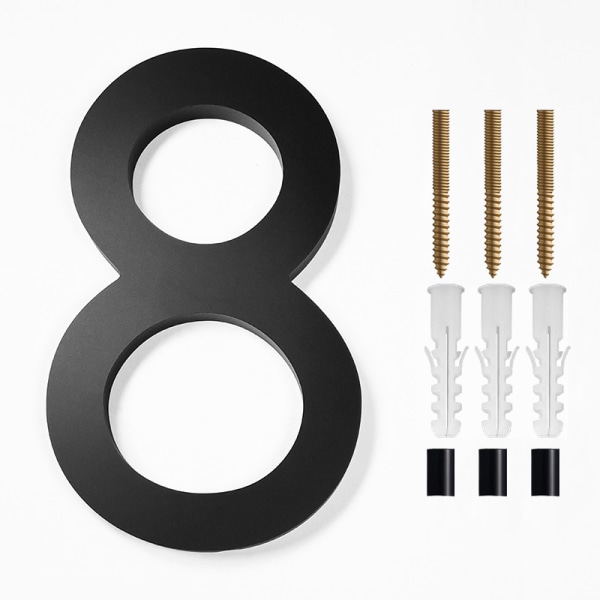 Osoite Big Modern Door Alphabet kelluvat talon numero kirjaimet Black 8