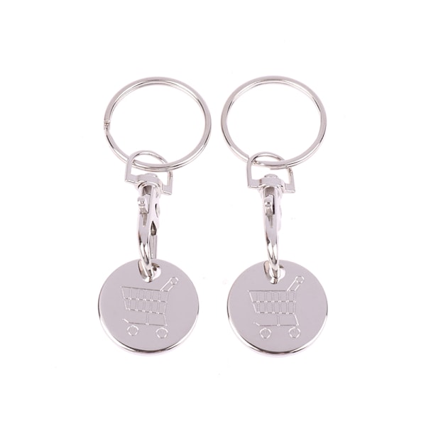 2 st Shoppingvagnsnyckelring Token Chip Praktisk Met onesize