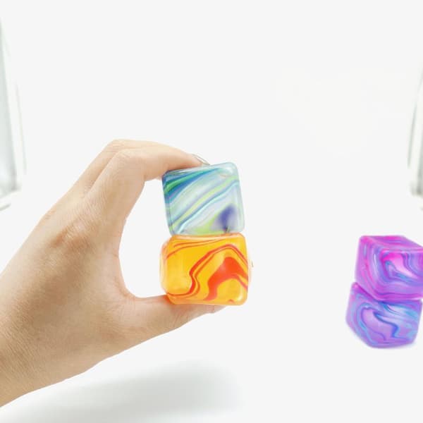 Farverige Marmor Squishy Fidget Terninger Med Blød Tekstur Og Per F