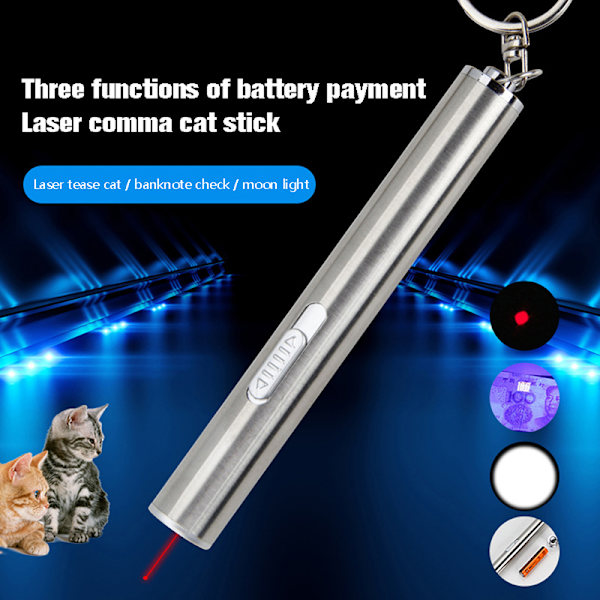 3-in-1 Pet Pointer Cat Lelu Red Dot Hunting Lazer taskulamppu UV-kynä one size