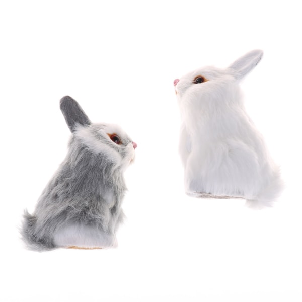 Imitera hår White Furry Nap Toys Simulering Djurmodell Deco Gray 1pc