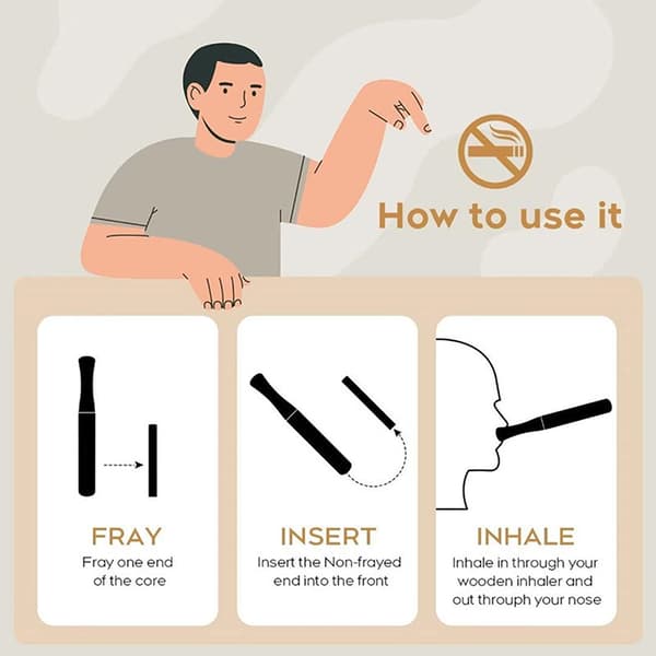 Quit Inhalator Stick Æterisk Olie Rustfrit Stål Personlig Diffuser Silver