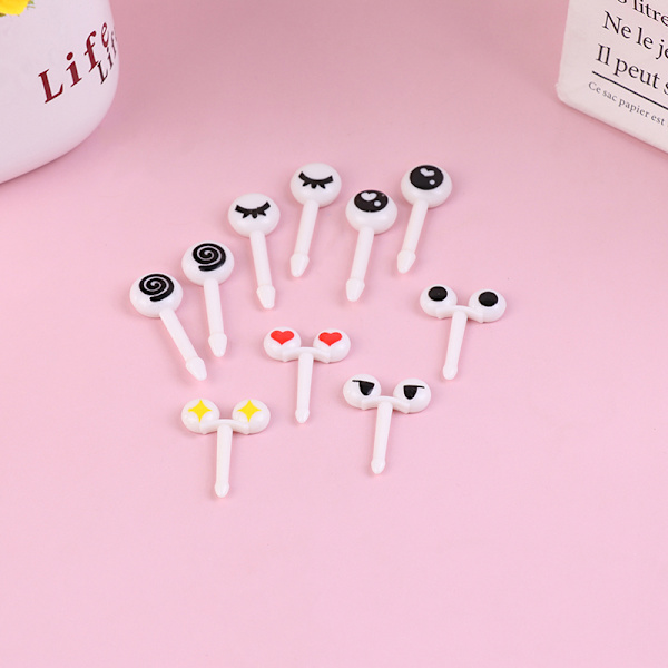 10 kpl/ set Mini e Cartoon Eyes Kawaii Lunch Bento Box Fruit Pi onesize