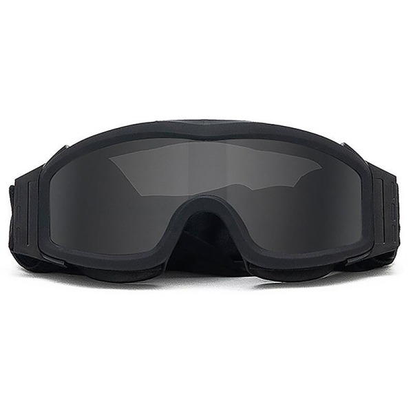 Militær vifte 2-i-1 taktiske beskyttelsesbriller Anti-vind og sandbriller black onesize