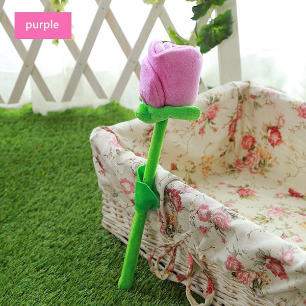 1st tecknad rosblomma fylld mjuk plyschleksak Alla hjärtans dag Purple one size