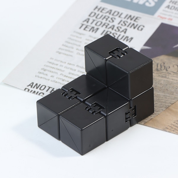 Infinity Magic Cube Finger Legetøj Office Flip Cubic Puzzle Cube Black one size