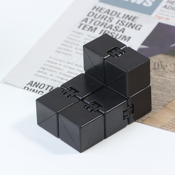 Infinity Magic Cube Finger Toy Office Flip Cubic Puzzle Cube Black one size