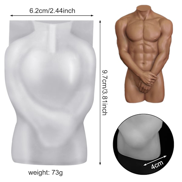 2 stk 3D Body Shape Silikone Form Army green One Size