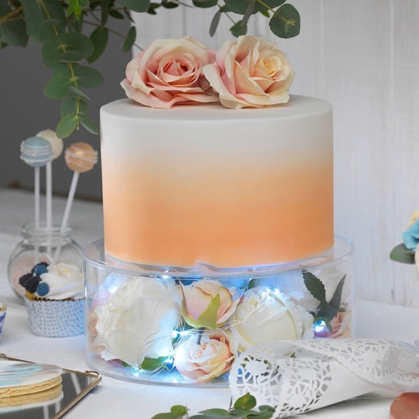 Klar akrylfyllbart tårtställ, dekoration för tårtkulor för B onesie