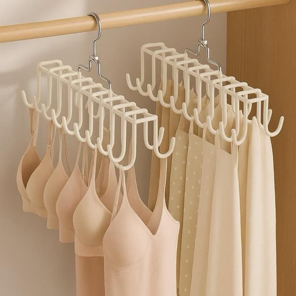 Pladsbesparende multifunktionel bøjle – holder bh'er, tanktoppe, tørklæder Beige one size