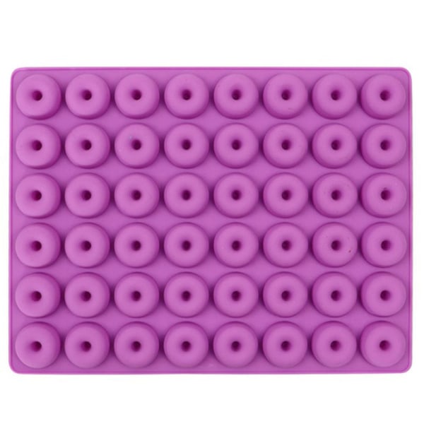 48-Cavity Fancy Donut Chokolade Pan Silikone Form Bagning Mou Purple one size