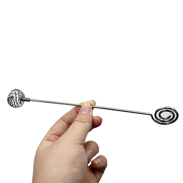 Rustfritt stål Honey Dipper Swizzle Spoon Stick Egg Beater Mix