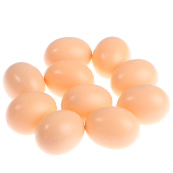 10 stk Plastic Simulation Æg Påskeæg Børn DIY Maleri Dec Yellow one size