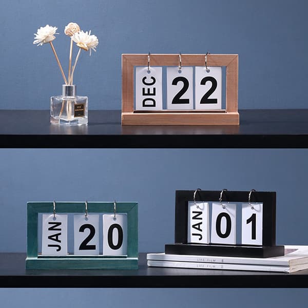 Minimalistisk Stuekontor Dekoration Trækalender Yellow
