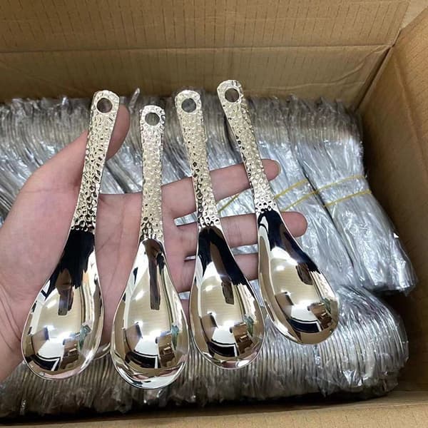 Soppsked i rostfritt stål, djup stor kapacitet sked silver M 1PCS