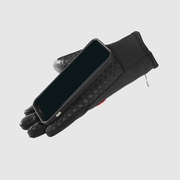 Utendørs vinterhansker Vanntette Moto Resistant Touch Non-slip Black M