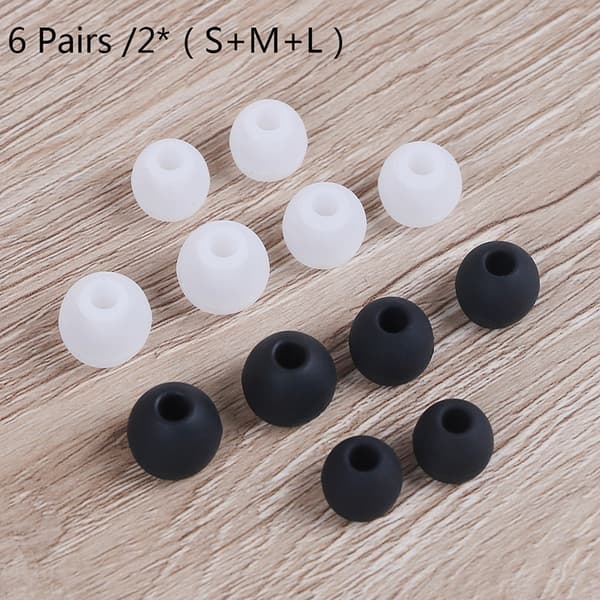 6 par/2*(S+M+L) universelle øretelefoner øreplugger si Multicolor one size
