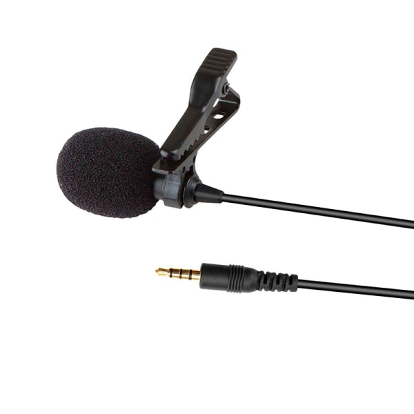 3,5 mm Omnidireksjonell mikrofonklemme Bærbar mikrofon 1,5m Black onesize  9e1d | Black | onesize | Fyndiq
