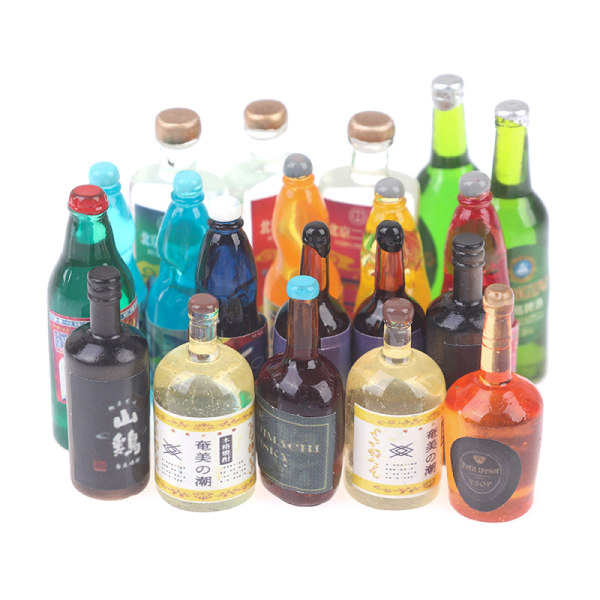 20st 1:12 1:6 Dockhus Miniatyr dryckesflaskor Modell Dockor Ki colorful 20pcs