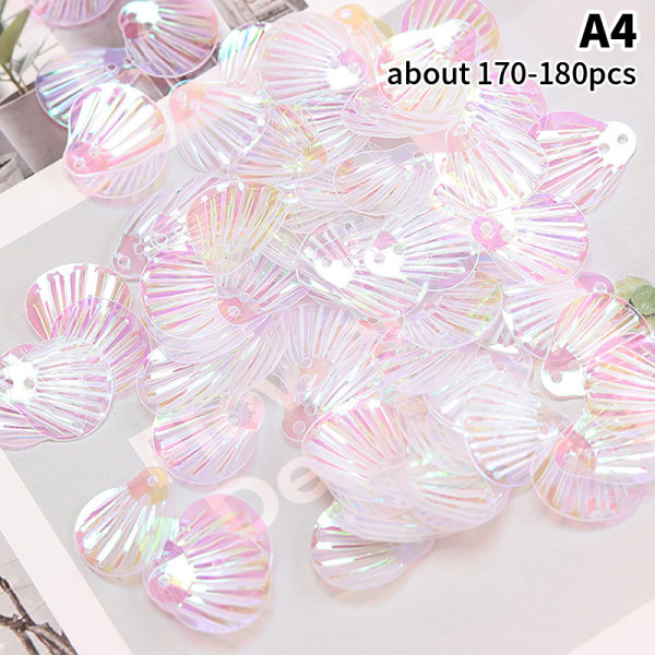 1 taske Shell Fish Scale Pailletter Eye Face Stickers Makeup Rhinest A4 onesize