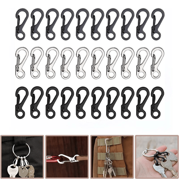 10 kpl/erä Mini Carabiner avaimenperä Camping Gadgets EDC Survival Gun Grey one size