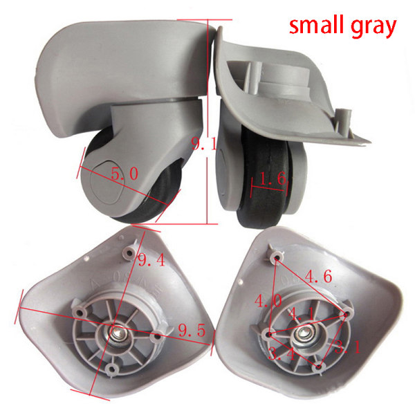 1 par A08 resväska Bagagebyte Hjul Swivel Mute Dua 4（small gray）