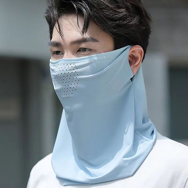 Sommer Is Silke Maske Hals UV Beskyttelse Ansigtsdækken Ansigtskapper Light gray