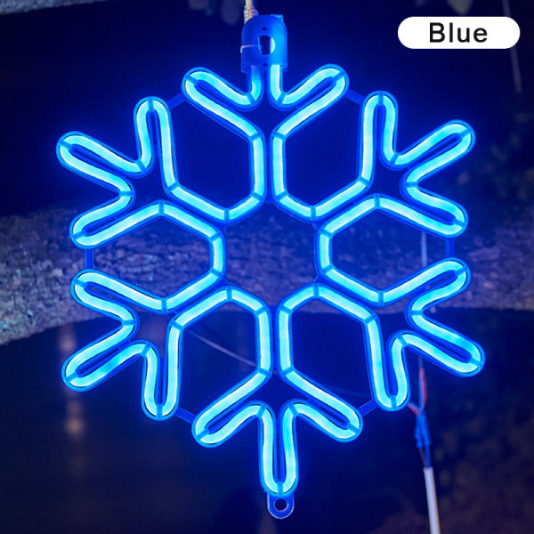 40CM stor snefnug-streng lys udendørs snefnug LED hængende Blue one size