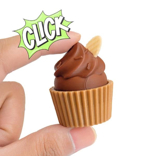 3D-printad s Clicker Nyckelring Simulering Tårta Choklad Clicker A4