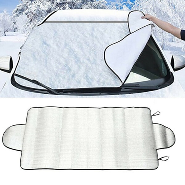 Bil Frontrute Snødekke Vinter Ice Frost Guard Sunshade Prote White one size
