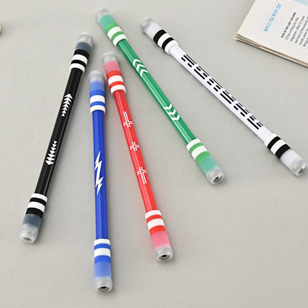 1kpl Novelty Spinning Pen Pyörivä pelikuulakärkikynä lapsille black One Size