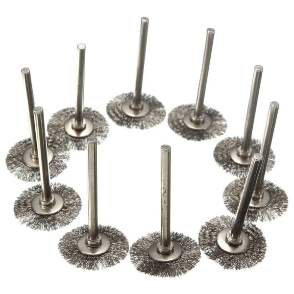 10x 3 mm stålborstar i rostfritt stål för slipmaskin Dremel R