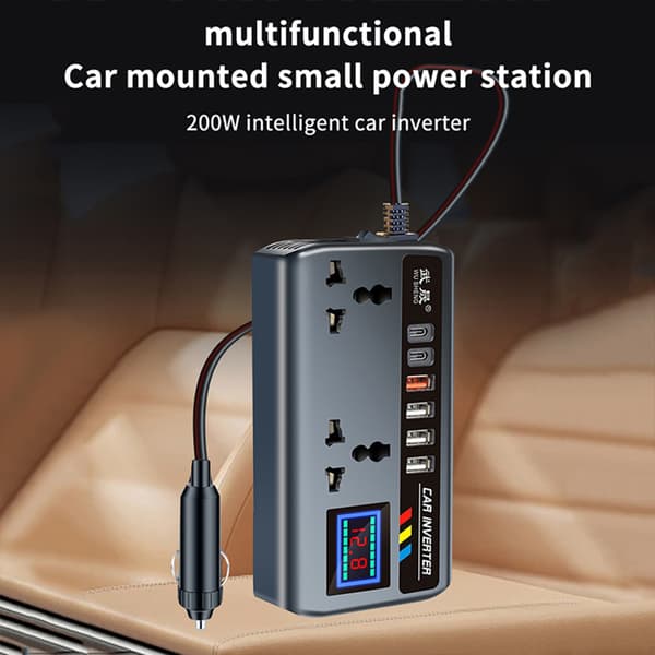 Bil Inverter Strømadapter 12V/24V Til DC220V 200W Konverter Mul A2