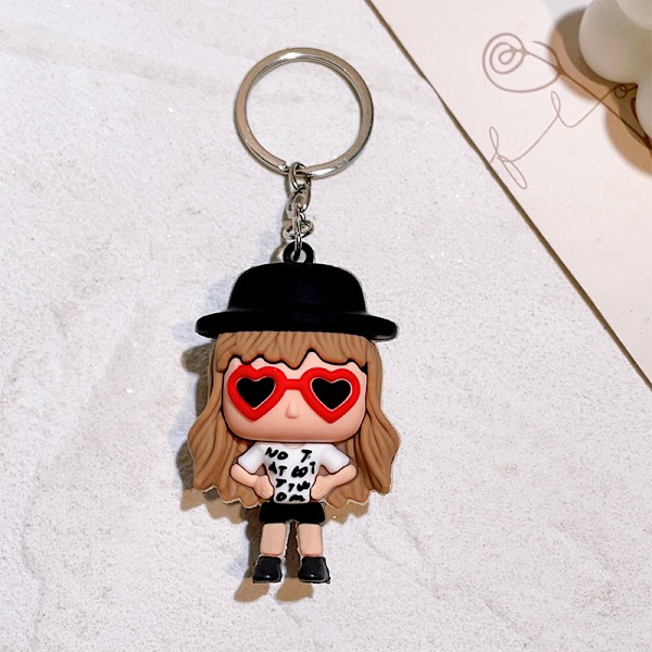 Singer Taylor Swift Nøglering Silikon Swift Figur Nøglering Fo A2