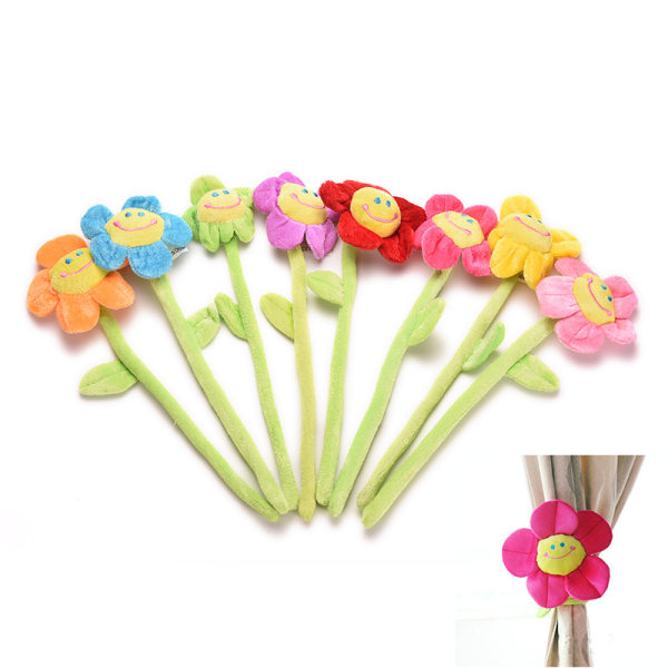 1 X Creative Cartoon Solsikke Gardin Clip Solblomst Buket Rose one size