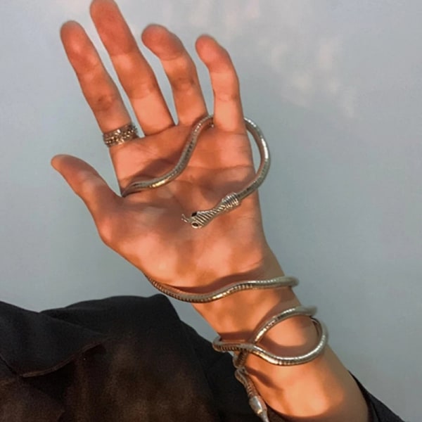 Punk Snake Kaulakoru Choker Säädettävä Snake Rannekoru Joustava W Multicolor one size