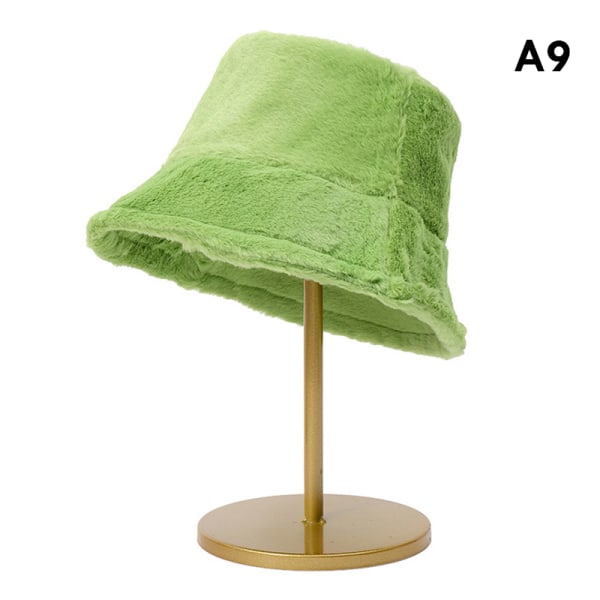 2023 Faux Fur Fluffy Bucket Hats Kvinde Mænd Efterår Udendørs Varm A9 one size