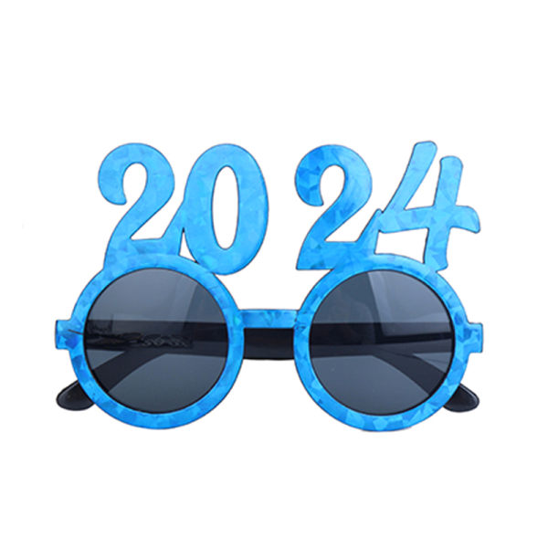 2024 Briller Nyttårs Briller Fest Solbriller Nyttårsaften Blue one size