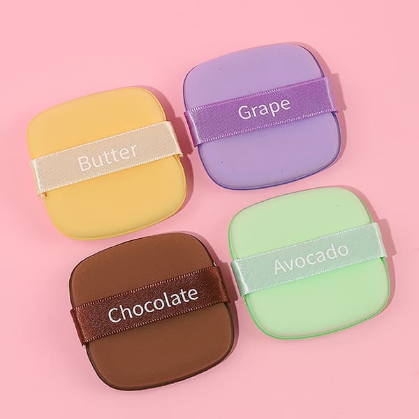Återanvändbar Makeup Puff Set Air Cushion Sponge Cosmetic Puff Makeu Yellow thin
