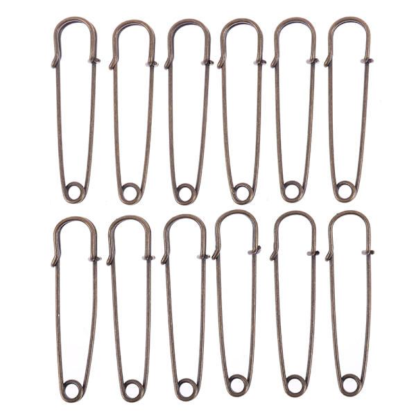 12 stk Large Heavy Duty Rustfrit Stål Big Jumbo Sikkerhedsnål Bla Bronze