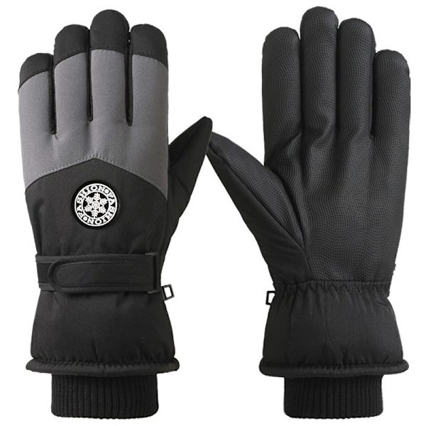 Skihandsker Vinterhandsker Til Kvinder Mænd Snowboard Vanter Touch Gray White