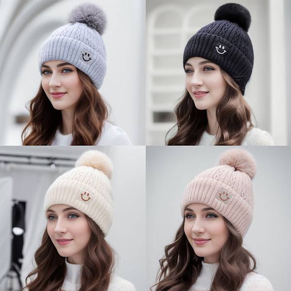 Vinter Tyk Varm Beanie Hue Forælder Børn Varm Strikket Vinter Ha Gray one size