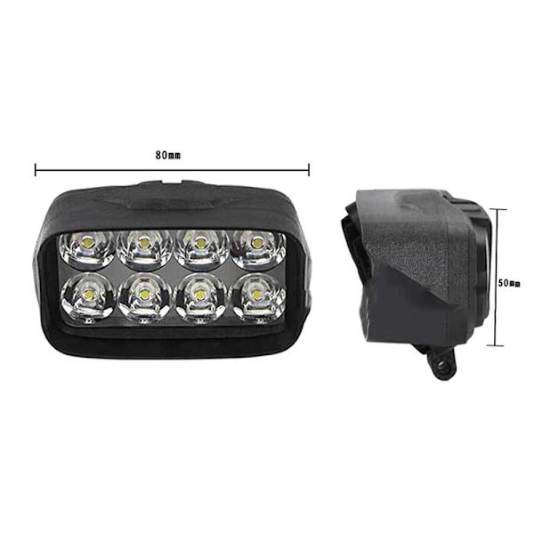 1 Stk Motorcykel Bil Super Bright 8 LED Lys Forlygte Spotlight Black One Size