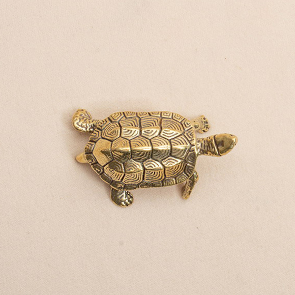 Retro Messing Skildpadde Statue Desktop Ornamenter Solid Kobber Turt Gold one size